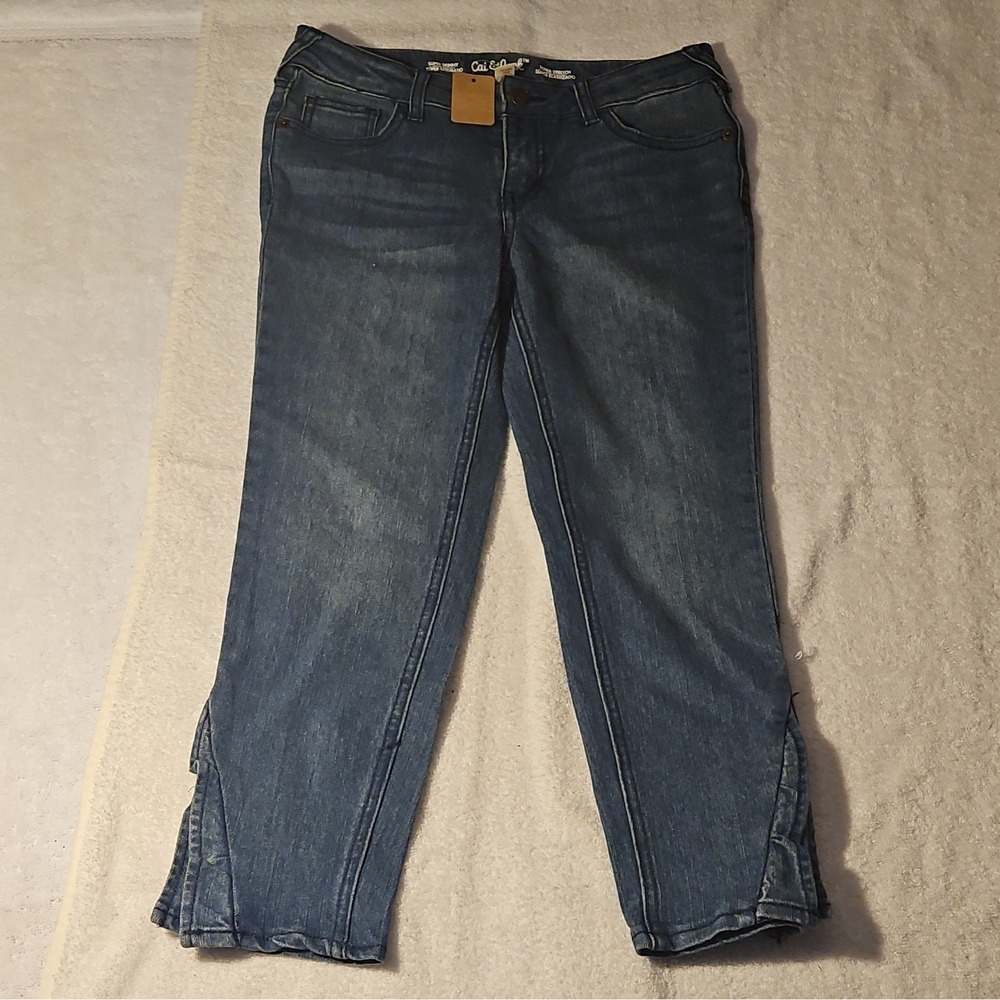 Cat & Jack Girls Jeans Size 10 Blue Super Skinny Medium‎ Wash Stretch